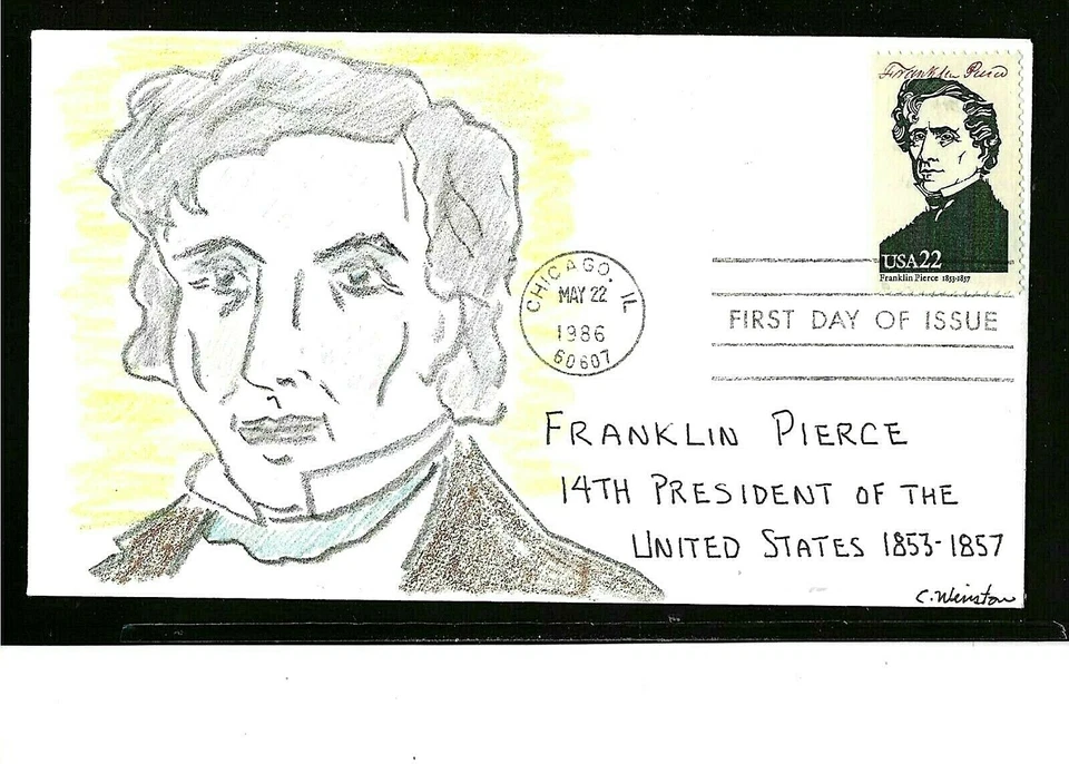 2217e 22c Stamp (1986) PRESIDENT FRANKLIN PIERCE FDC FROM C. WINSTON - Image 1 of 1