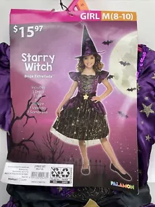 Disfraz de Halloween para niñas talla mediana M 8-10 bruja hechicera vestir B - Imagen 1 de 9