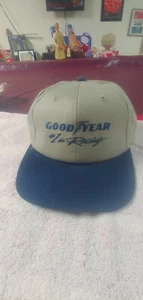 GOOD YEAR #1 IN RACING BASEBALL CAP/HAT NWOT MADE IN U.S.A. LEATHER ADJUSTABLE - Picture 1 of 3