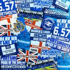 100 x Portsmouth Stickers based on Shirt Pompey Play Up Flag Poster Cap Hat 