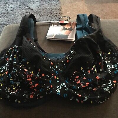 BNWT M&S GOOD MOVE 2 Pack Black Mix/blue High Impact Underwired Sports Bras 40GG • 19.38€
