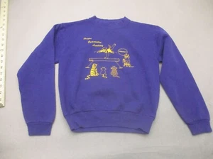 JERZEES Size M (10-12) Kids Unisex Blue Cotton Blend VINTAGE Sweatshirt 563 - Picture 1 of 7