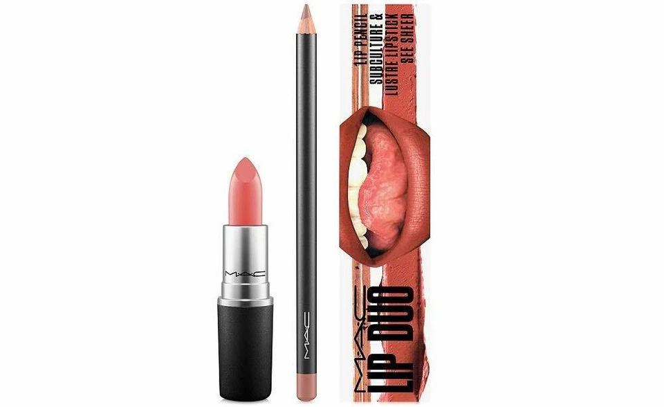 MAC Lip Duo See Sheer Luster Lipstick & Subculture Lip Pencil Duo Full Size NIB - Image 1 of 1