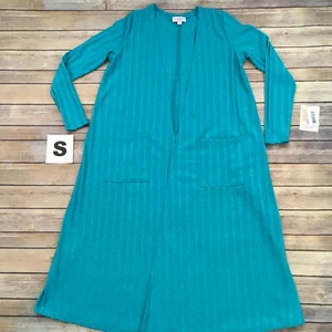 SMALL SARAH Cardigan LuLaRoe ~ SOLID TURQUOISE ~ Sizes 6-8; Duster Sweater - Picture 1 of 4