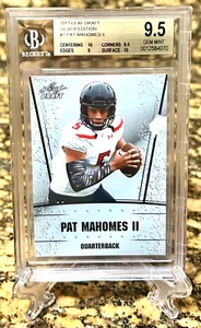 PAT MAHOMES 2017 LEAF DRAFT ERROR SILVER EDITION #7 GRADED GEM-MINT 9.5 ROOKIE - Picture 1 of 2