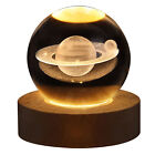 3D Crystal Ball Moon Planet Globe Table Lamp USB LED Night Light Decor Kids Gift