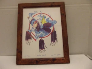 LIMITED EDITION FRAMED NUMBERED SIGNED NATIVE AMERICAN ART PRINT "NATIVE SPIRIT" - Picture 1 of 6