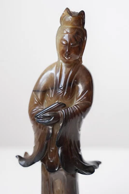 Hermoso - Antiguo - Jade Guanyin - Dinastía Qing - Tallado a mano - 21 cm/8,2 pulgadas Foto 1 de 4