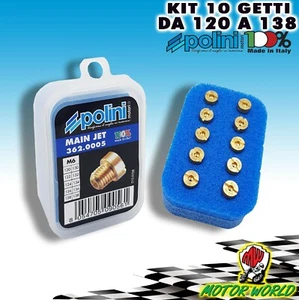 KIT 10 UGELLI GETTI MASSIMO POLINI CARBURATORI DELL'ORTO D. 6 mm DAL 120 al 138