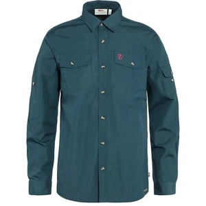 Fjäll Räven Singi Trekking Shirt LS Men Long Sleeve Shirt Mountain Blue - Picture 1 of 2