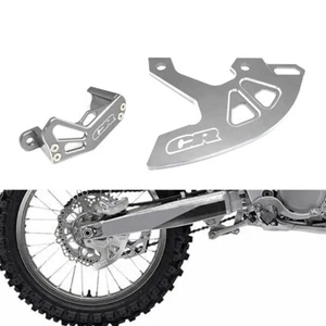 Silver Rear Brake Disc + Brake Caliper Guard For HONDA CR125R CR250R 2002-2008 - Picture 1 of 9