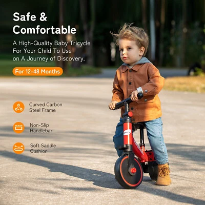 Triciclo 5 en 1 para niños pequeños de 1 a 4 años, bicicleta portátil para niños pequeños triciclos Foto 1 de 4