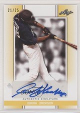 2019 Leaf Perfect Game National Showcase Yellow /25 Isaiah Jackson #BA-IJ1 Auto