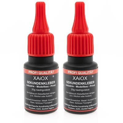XAIOX® 2 x Sekundenkleber Superkleber 20g (40g) dünnflüssig schnell trocken Wasserfest