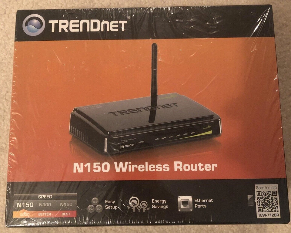 TRENDnet TEW-712BR 150 Mbps 4-Port N Router -FACTORY SEALED - Image 1 of 4