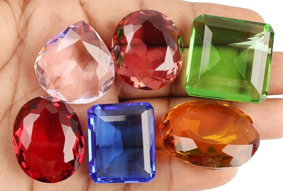 Topaz, Amethyst, Citrine & Alexandrite Gemstone Mix Color & Cut Gemstones Lots - Image 1 of 4