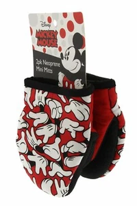 Disney MICKEY MOUSE Hands Gloves 2-Pack Mini Oven Mitt Rubberized Pot Holder NEW - Picture 1 of 4