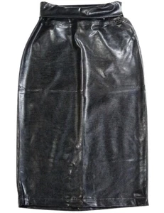 So Nikki Faux Leather Tube Skirt with Rollover Elastic Waistband - Picture 1 of 3