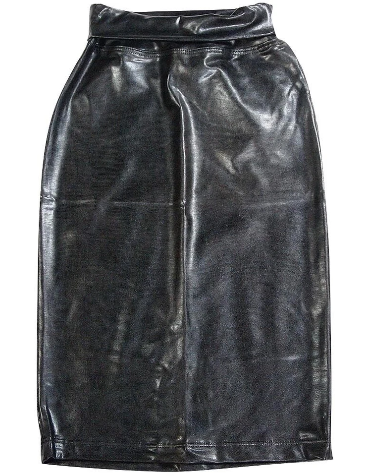 Falda tubo de cuero sintético So Nikki con cintura elástica enrollable Foto 1 de 1