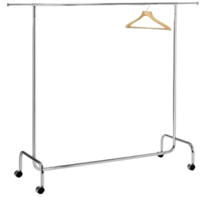 Appendiabiti Ruote Smontabile 88 cm Metallo Mercato Negozi Guardaroba Bianco - Immagine 1 di 4