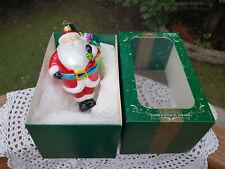 NEW Art Studio Mouth  Blown Glass  Roly Poly Santa   Christmas Ornament NEW