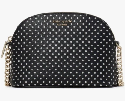 Kate Spade купол цепочка через плечо черный серебряный металлический горошек K4503 новый с Ярлыками FS - Изображение 1 из 4
