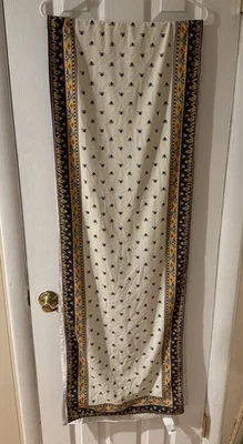 Williams Sonoma Sicily Table Runner 16 x 108” Ivory Blue Yellow 100% Cotton READ - Image 1 of 4