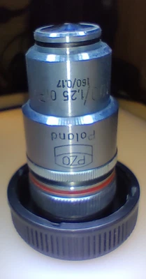 Objectif Microscope PZO 100x NA 1.25 DIN Contraste différentiel - Photo 1/2