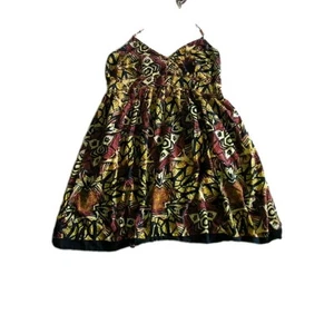 Women’s Brown Ethnic Sleeveless Dress with Beaded Neck Straps Plus Size UK 18 46 - Picture 1 of 3