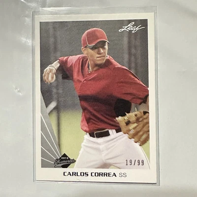 CARLOS CORREA 2012 HOJA RECUERDOS NOVATO RC #/99- ASTROS Foto 1 de 2