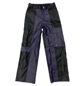 Nike Air Jordan Women’s Pants Black Purple Sz S 28x30 Snap Leg Open Bottoms - Picture 1 of 8