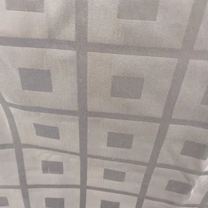 Brown Tablecloth 82" x 56" Old Square Polyester Fabric Double Block Pattern Tan - Picture 1 of 4