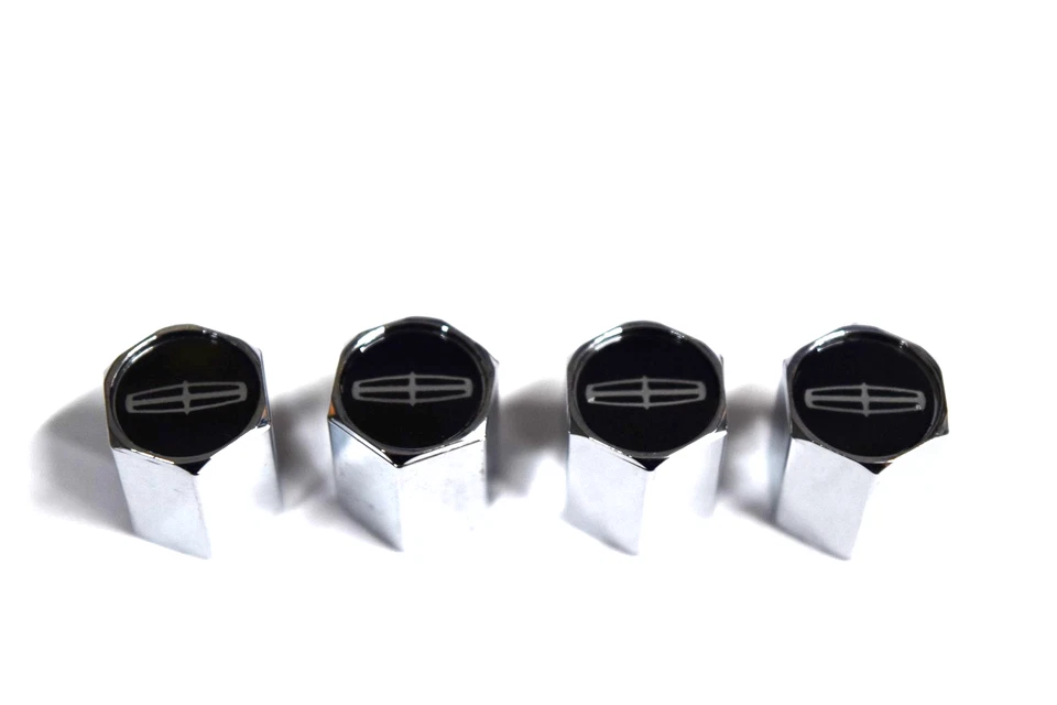 LINCOLN - TAMPAS DE HASTE DE VÁLVULA PNEU DE RODA CROMADO - NOVO EM FOLHA na CAIXA! - Imagem 1 de 1