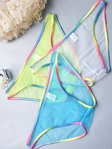 Men's Lingerie Mesh Pouch Thong G-string Underwear Pouch Panties US - Picture 1 of 26