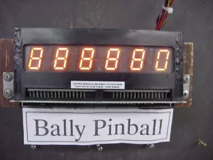 Bally Stern Pinball, 6 Digit Display, 1's Digit Missing Center Segment #3 - Picture 1 of 10