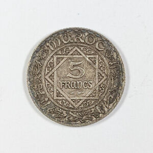 AH1352-1932 Morocco Silver 5 Francs 220968B