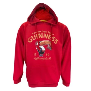 Guinness Christmas Hoodie - Red - Large - Picture 1 of 3