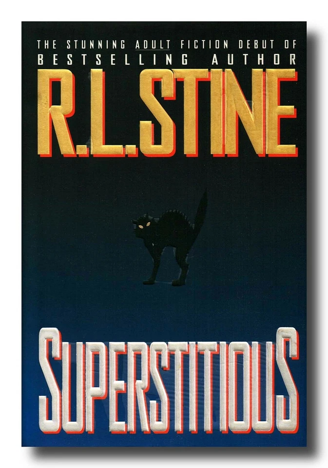 R L Stine vintage SUPERSTITIOUS HCDJ 1995 First Edition horror college students - image 1 of 1