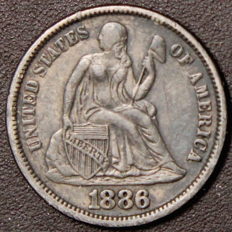 USA Liberty Seated 1886 One Dime  #440017 Cover