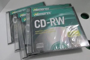 Lot 5 Blank Memorex CD-RW 700 MB New Sealed 80 Minute CD Disc Write 4x Speed NEW - Picture 1 of 10