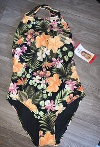 Hurley Womens's UPF 50+ Sun Protection Floral One Piece Swimsuit Size M - Picture 1 of 8