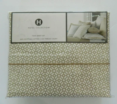 Nuevo en Paquete Hotel Collection 525TC Juego de Sábanas Doble Algodón Egipcio Patrón Diamante $215 Foto 1 de 4