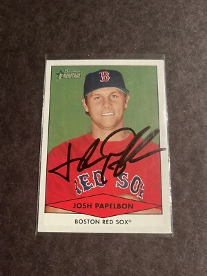 Autographed 2007 Bowman Heritage Prospects #BHP67 Josh Papelbon Boston Red Sox - Image 1 of 2