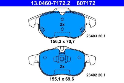 ATE (13.0460-7172.2) brake pads, front brake pads for Fiat Opel Saab