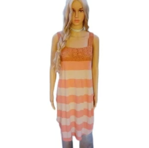 Womens NEW Free People Large stripe crochet tunic tank tops - Picture 1 of 8