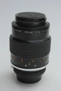 NIKON MICRO NIKKOR 105M F4 Ai LENS WITH CAPS AND FILTER - Picture 1 of 7