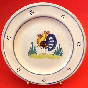 ROOSTER POTTERY PLATE ITALY HAND PAINTED ANCIENT ARTISAN CIVILIZATION MARK