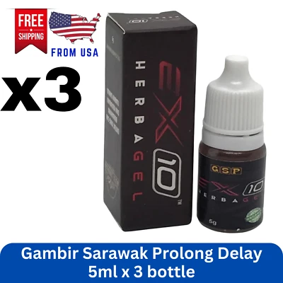 Gambir Sarawak Prolong  Premature Sex  Delay Ejaculation Enhancement 5ml x 3 box - Image 1 of 4