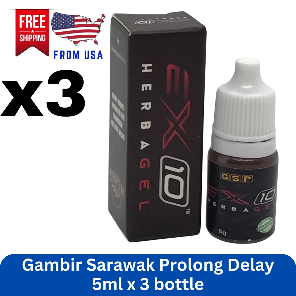 Gambir Sarawak Prolong Sexo Prematuro Retraso Eyaculación Mejora 5ml x 3 Caja Foto 1 de 4