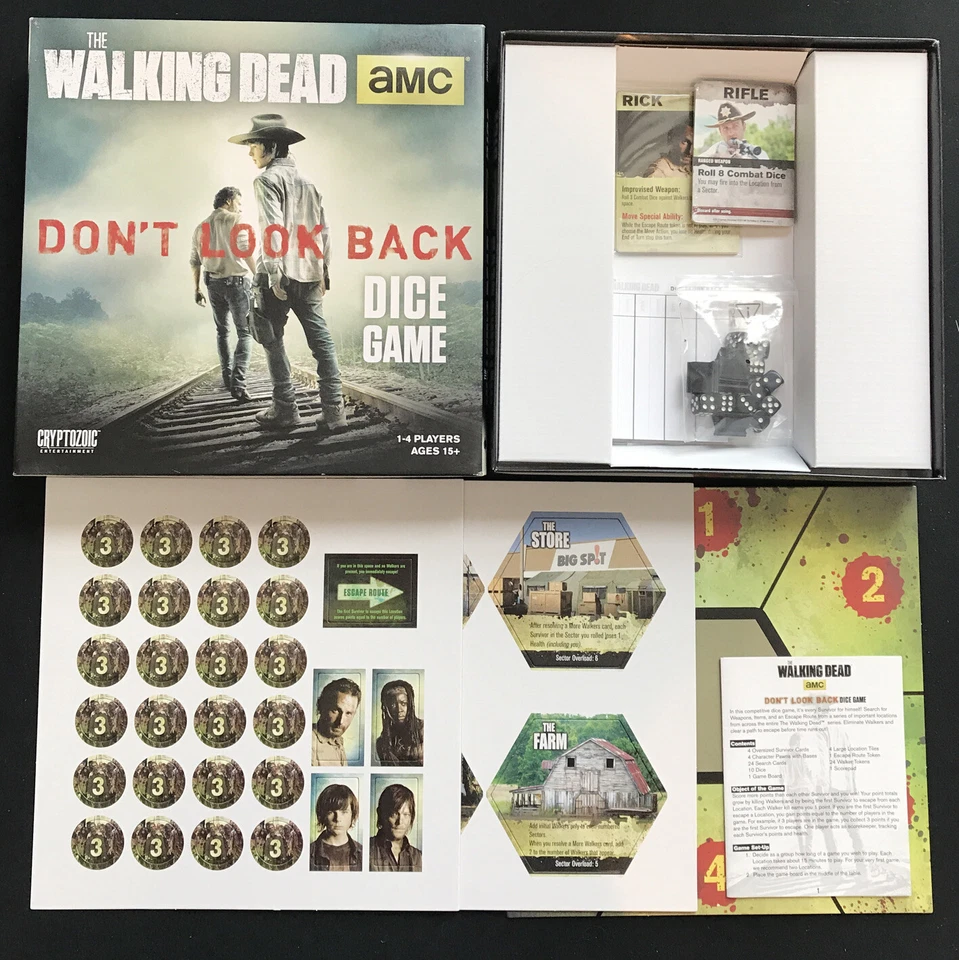 The Walking Dead: Don't Look Back Dice Game - board Cryptozoic amc UNPLAYED - Image 1 of 1